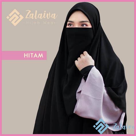 Jual Khimar Segiempat Free Cadar Tali Layer Tanpa Jahitan Bawah Mata