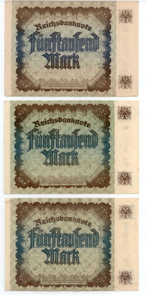 Banknoten Reichsbanknoten F Nftausend Mark Versand