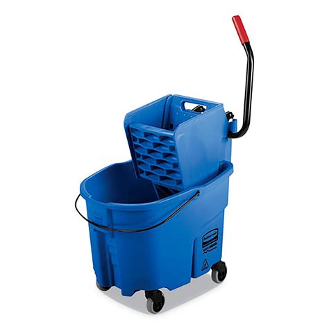 Rubbermaid Wavebrake Side Press Mop Bucketwringer Combo — Blue 35 Qt Model Fg758888blue