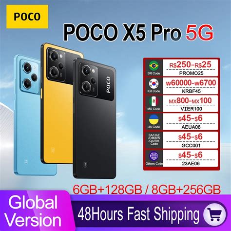 POCO X5 Smartphone Pro 5G Vers O Global 128GB 256GB NFC Snapdragon 778G