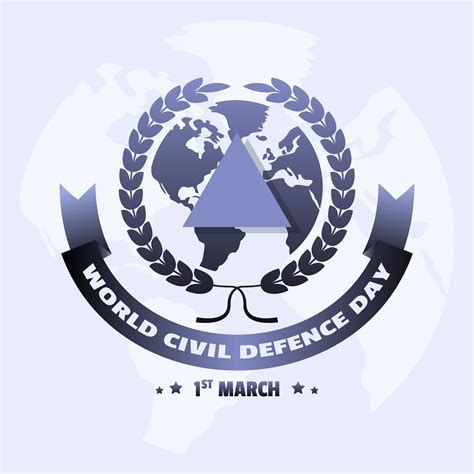 World Civil Defence Day Poster With A Triangular Symbol In The Center