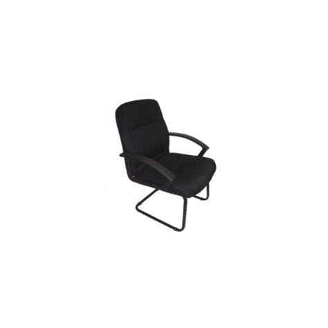 FAUTEUIL VISITEUR EN TISSU LUGE NOIR