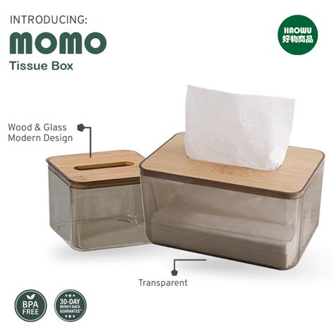 Jual Momo Tempat Tisu Kotak Tisu Kayu Transparan Kotak Tissue Kamar