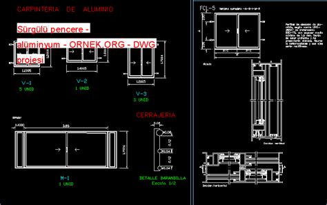 S Rg L Pencere Al Minyum Dwg Projesi Autocad Projeler