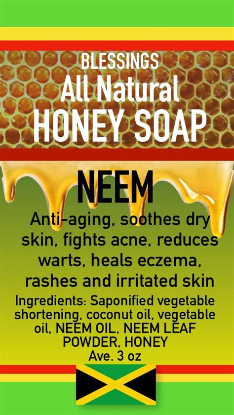 Honey Neem Oil Soap Blessings All Natural Jamaica