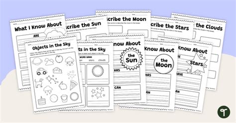 Objects In The Sky Worksheet Pack Teach Starter