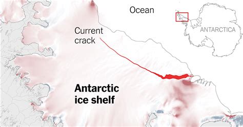 A Crack In An Antarctic Ice Shelf Grew Miles In The Last Two Months