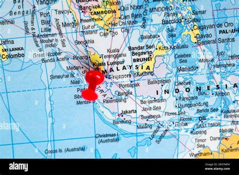 This Stock Image Shows The Location Of Malaysia On A World Map Stock