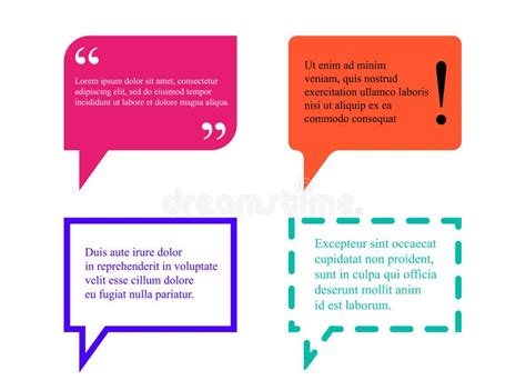 Square Speech Bubble Vector Set Stock Illustration - Illustration of colorful, speak: 236381934