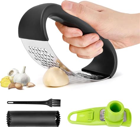 MINISOISO Presse Ail Presse Ail Inox Decoupe Ecrase Ail Garlic Press