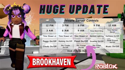 Update Control Time And Weather In Private Servers Brookhaven Rp