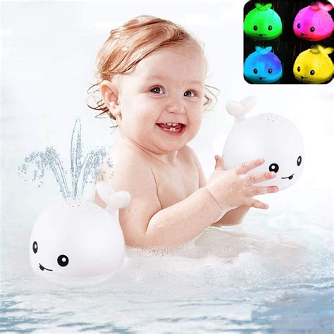 Baby Bath Toys Whale Automatic Water Spray Bath Toys With Led Lights