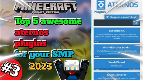 Top 5 Best Plugins For Your Minecraft Pe Aternos Server SMP YouTube