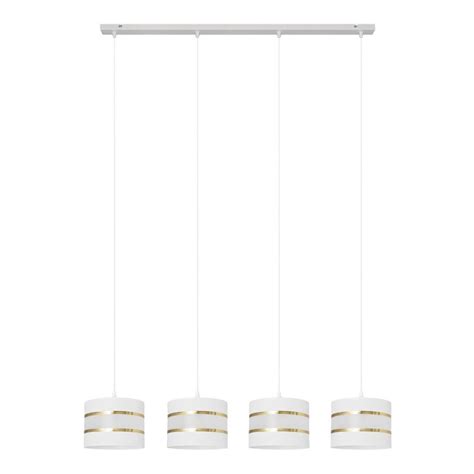 Suspension filaire HELEN 4xE27 60W 230V blanc doré Lumimania