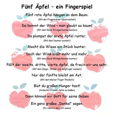 Apfel Fingerspiel Erntedank