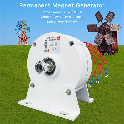 100w 12v 24v With Base Wt060 Controller Permanent Magnet Generator For