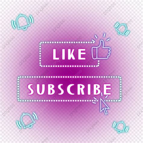 Neon Style Social Software Like And Subscribe Tags