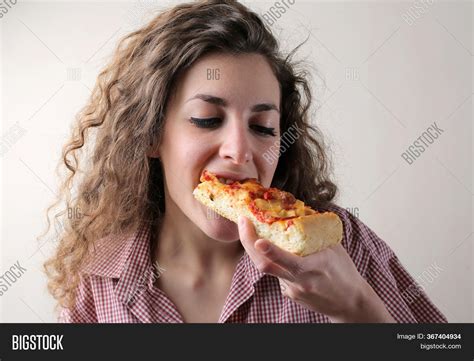 Young Woman Eats Slice Image And Photo Free Trial Bigstock