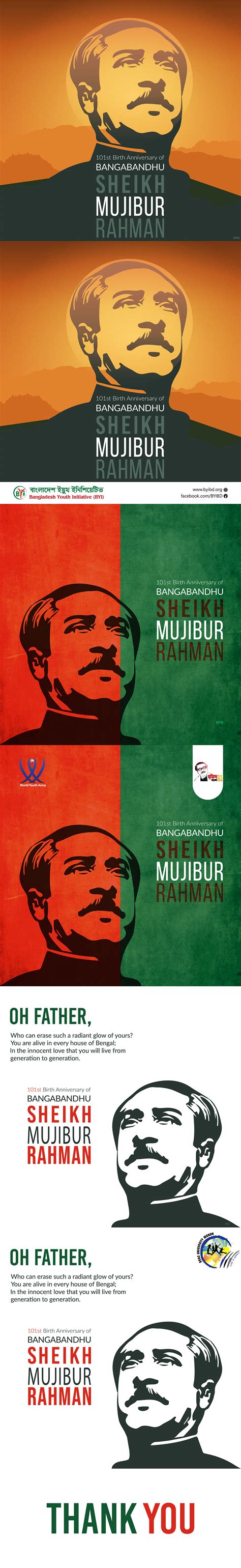 101st Birth Anniversary of Sheikh Mujibur Rahman on Behance