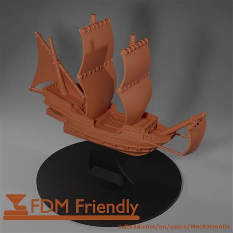 A Miniature Of A Flying Galleon Ship This Model Can Be Used As A Space