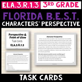 ELA 3 R 1 3 Character Perspective And Point Of View Task Cards B E S T