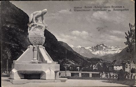 Ak Bozen Bolzano Südtirol König Laurin Brunnen an der Wassermauer