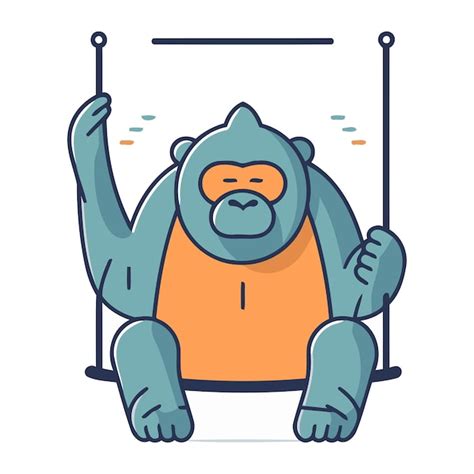 Premium Vector Vector Illustration Of A Gorilla With A Pointer Flat