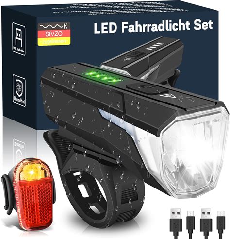 Gindoly Led Fahrradlicht Set Lux Fahrradlicht Mah Usb