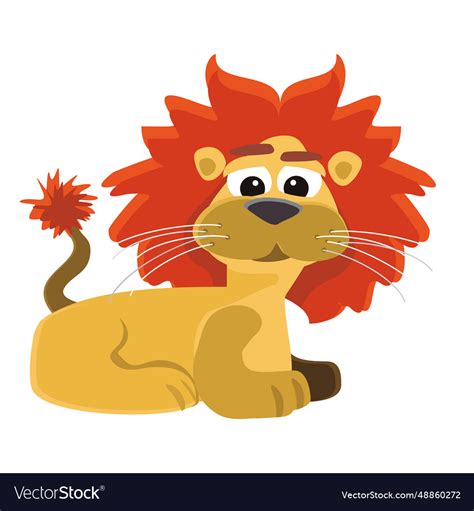 Funny Lion Cartoon Royalty Free Vector Image Vectorstock