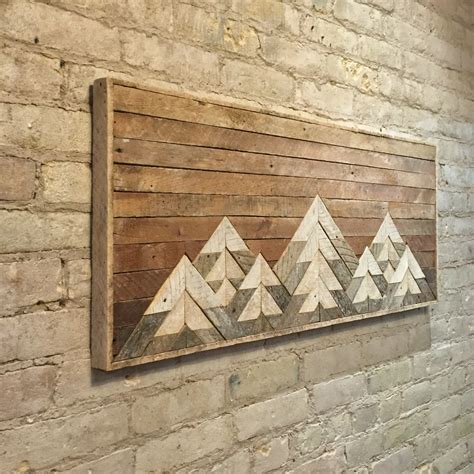 Reclaimed Wood Wall Art Wall Decor Or Twin Headboard Lath Geometric