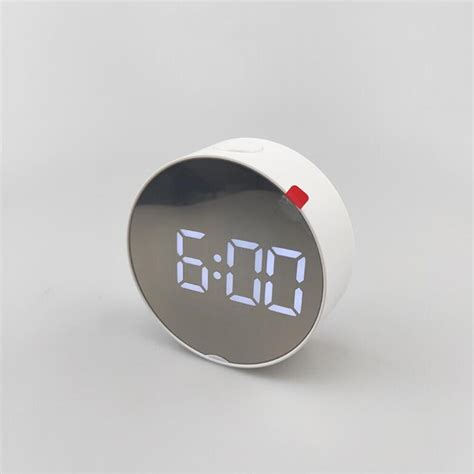 Led Mirror Alarm Clock Digital Snooze Acrylic Tabl Grandado