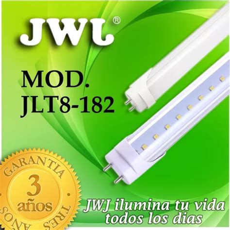 Tubo Led T8 18w Trans Luz Blanca 10 Pzs Con Conectores Jwj Color Blanco