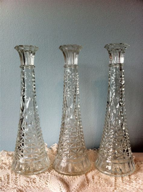 Lady Janes Treasure Trove Sold Pressed Glass Bud Vase Trio 10