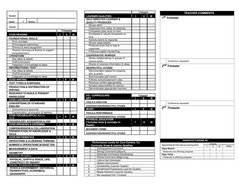 Free Printable Report Card Templates Word Excel Simple And Blank