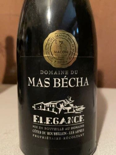 Mas Becha Elegance C Tes Du Roussillon Les Aspres Rouge Vivino Us