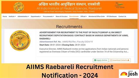 Aiims Raebareli Recruitment 2024 Apply Online For 76 Professor And