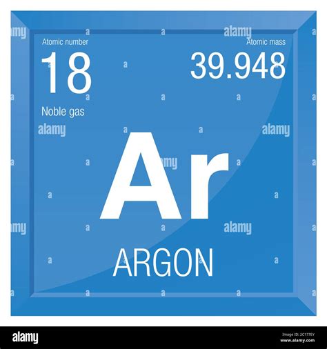 Símbolo de argón Elemento número 18 de la Tabla periódica de los