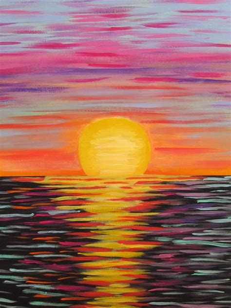 Sunset Abstract Impressionist Ocean Beach Nature Wall Etsy In 2020