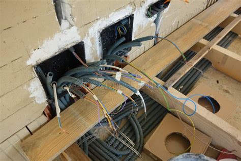 Electrical Wiring by an Electrician Stock Image - Image of facility ...
