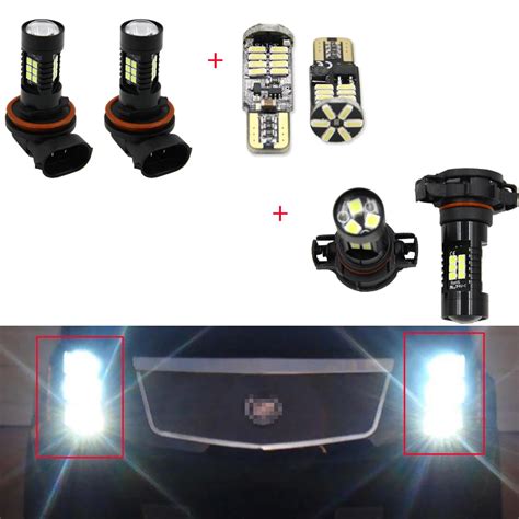 Pcs White Led Fog Driving Drl Light Bulbs Combo For Cadillac Escalade