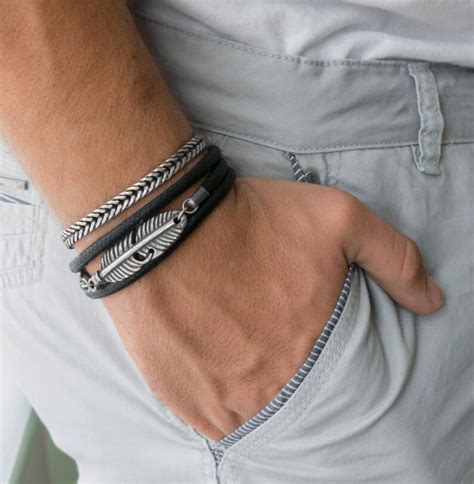 Men S Vegan Bracelet Set Set Of 2 Bracelets For Men Etsy