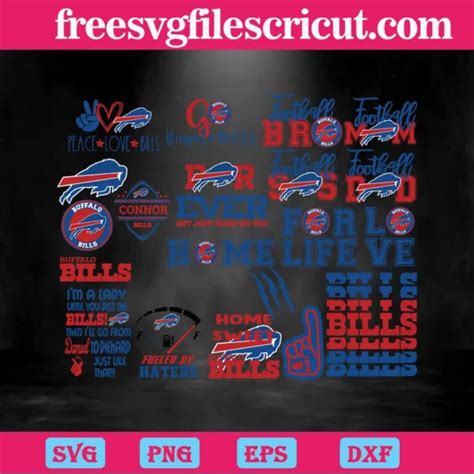 Nfl Team Buffalo Bills Svg Bundle Free Svg Files For Cricut