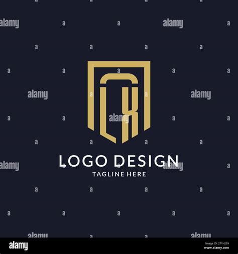 Lx Logo Initial With Geometric Shield Shape Design Style Vector Graphic