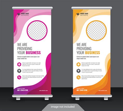 plantilla de diseño de banner standee enrollable colorido corporativo