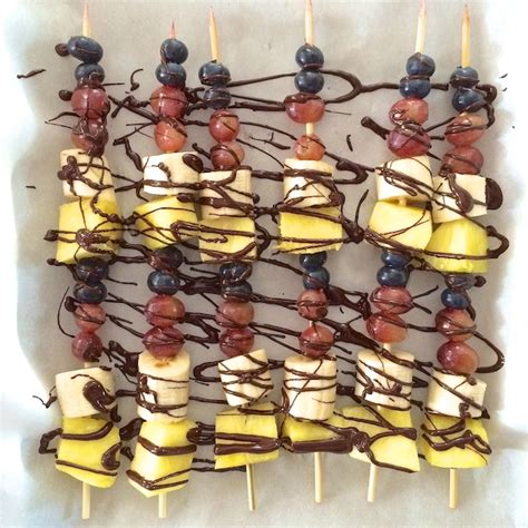 Frozen Chocolate Fruit Kabobs