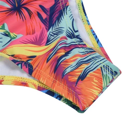 Bikini femme taille haute à volants deux pièces maillot de bain fendu