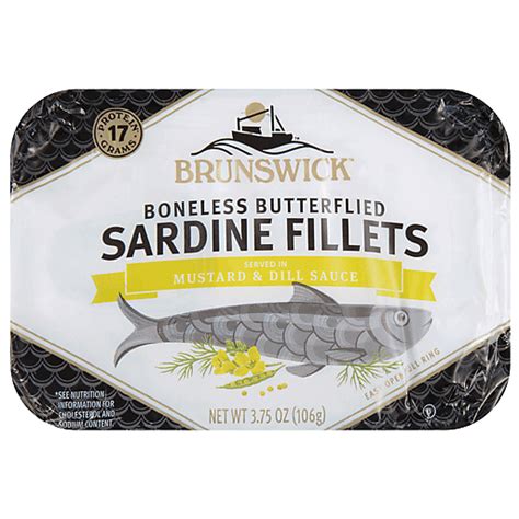 Brunswick Sardine Fillets Mustard And Dill Sauce Boneless Butterflied 3