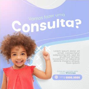 Social Media Pediatria Pediatra Vamos Fazer Uma Consulta PSD Editável