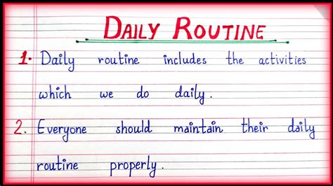 10 Lines On Daily Routine In English What Is Daliy Routine Daily