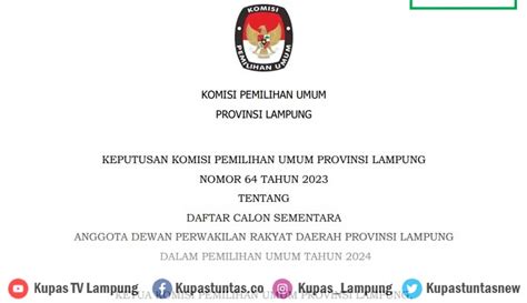 Kupas Tuntas Berikut Nama Nama Dcs Anggota Dprd Provinsi Lampung